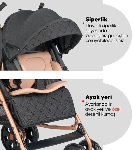 Baby Home 104 Quid Tam Yatarlı Baston Bebek Arabası - 5
