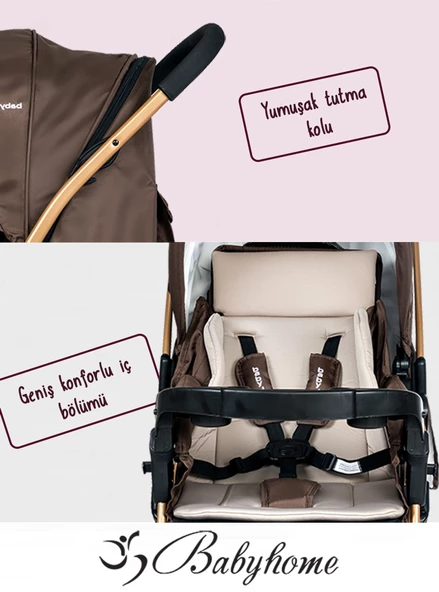Baby Home Bh-760 Gold Çift Yönlü Bebek Arabası - 9