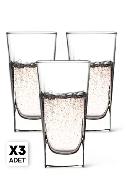 3'lü Renkli Tabanlı Meşrubat Bardağı Retro Soğuk Sıcak Kokteyl Sunum Bardağı 305 ml Seti
