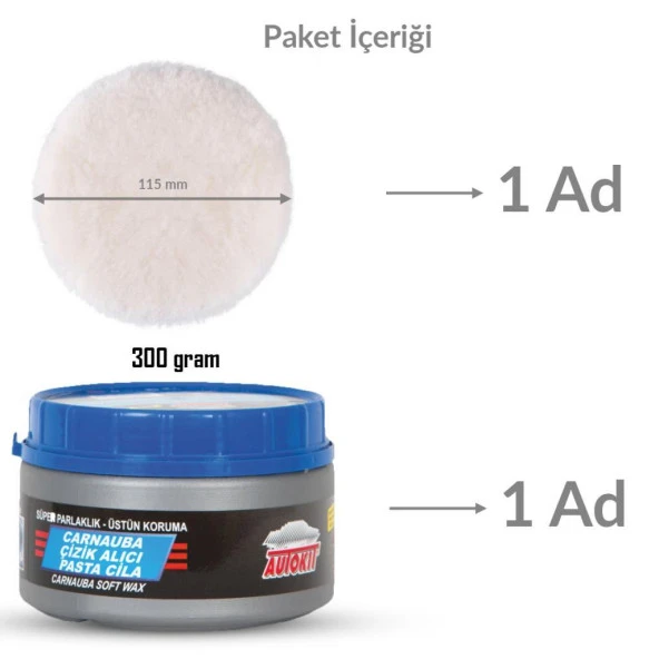 Polisaj Yünü Pasta Cila Seti 2li UV Korumalı Çizik Alıcı Pasta Cila Macunu Seti - 2