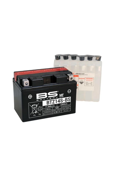Bs Battery Btz14s-bs 12v 11.8ah Motosiklet Aküsü Agm Bakımsız 230cca Sızdırmaz Mf Akü ürün görseli