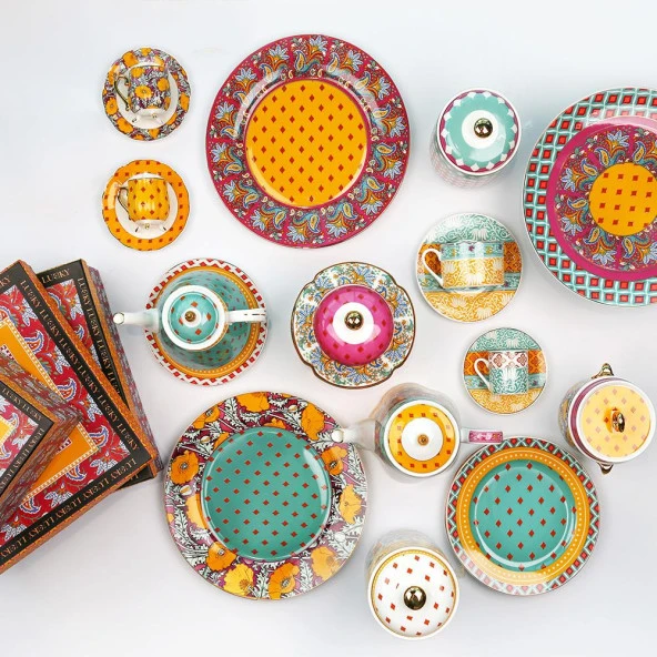 Lucky Art  Eliana Bone 4'lü Kahve Fincanı Seti - Resim 3