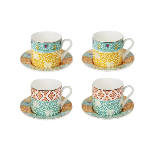 Lucky Art  Eliana Bone 4'lü Kahve Fincanı Seti - Resim 4