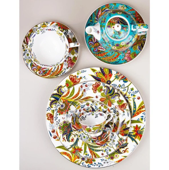 Lucky Art Yvette 6 lı Çay Fincanı - Resim 4