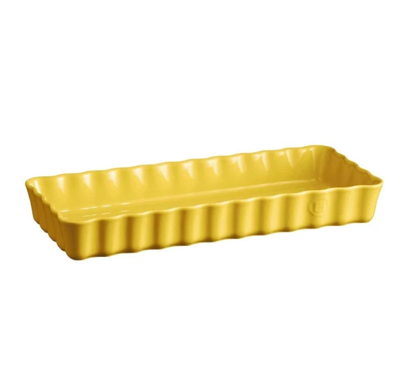 Emile Henry Tart-Börek Fırın Kabı Dikdörtgen 36.5 x 15 cm Mat Sarı/Provence Yellow