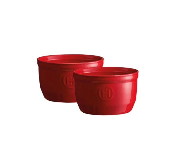 Emile Henry Fırın Kabı Ramekin No.10 2'li Set  0,25 Lt Kırmızı Ç:10 -Y:6 cm