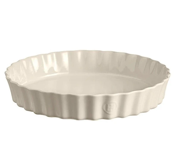 Emile Henry Tart-Börek-Flan Kabı Yuvarlak 32 cm Ekru/Clay