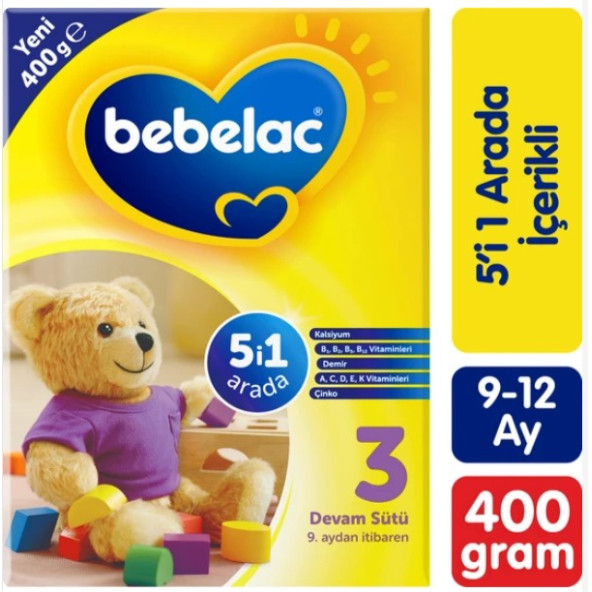 Bebelac 3 Devam Sütü 400 gr 9-12 Ay