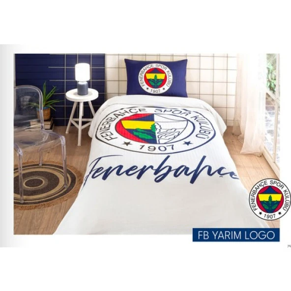 TAÇ FENERBAHÇE YARIM LOGO TEK KİŞİLİK PİKE TAKIMI LİSANSLI