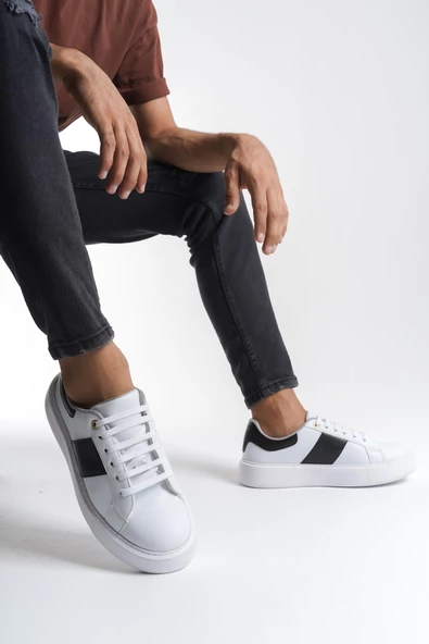 Erkek Şerit Detaylı Rahat Taban Çift Renkli Günlük Spor Ayakkabı Sneaker - 5