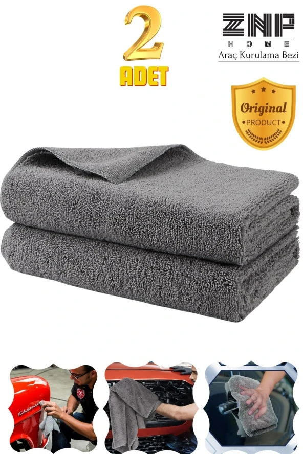 Microfiber Araç Kurulama Bezi Ekstra Su Emici Oto Tank Bezi 2 Adet 50x60 Cm