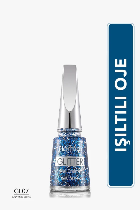 Oje - Glitter Nail Enamel GL07 Sapphire Shine  8690604195725 - 1