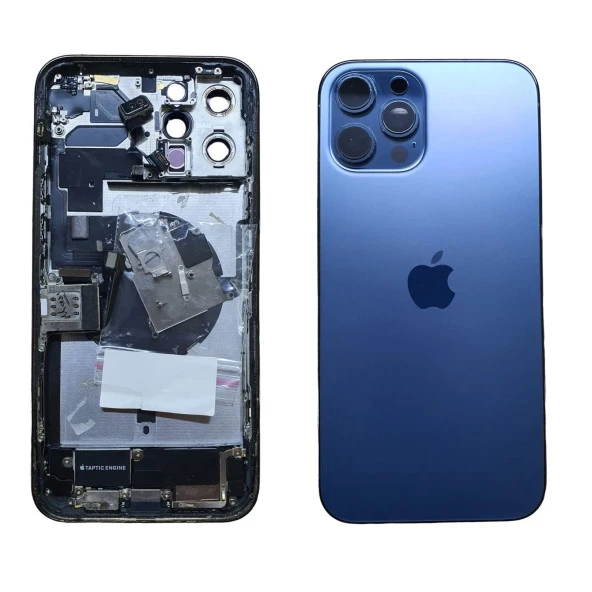 İphone Uyumlu 12 Pro Max Kasa Mavi Çıkma Bataryasız