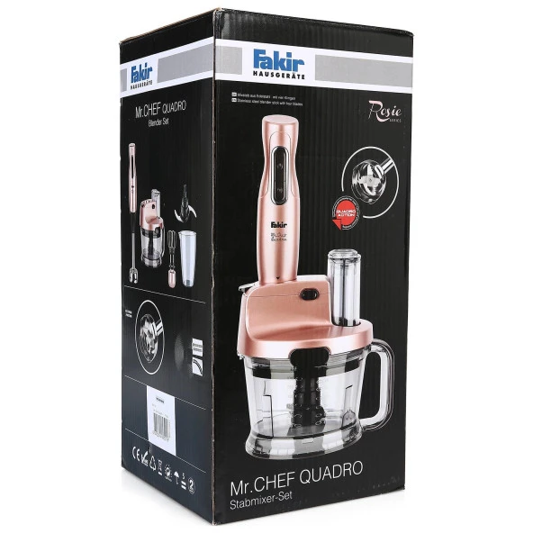 Fakir Mr. Chef Quadro Blender Seti Rose Mikser Robot Seti 1000 Watt - 6