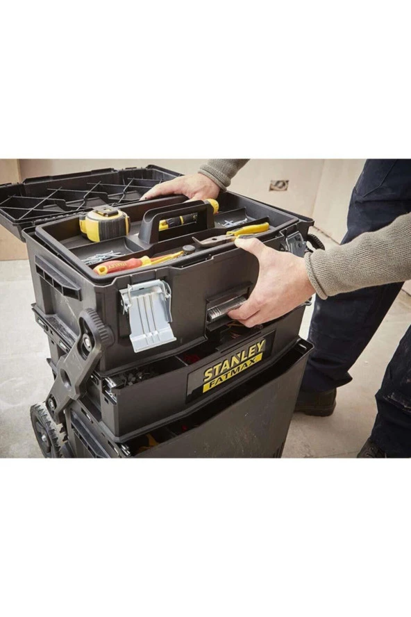 Stanley Fatmax St194210 Katlı Tekerlekli Konsol Takım Çantası 1-94-210 - 6