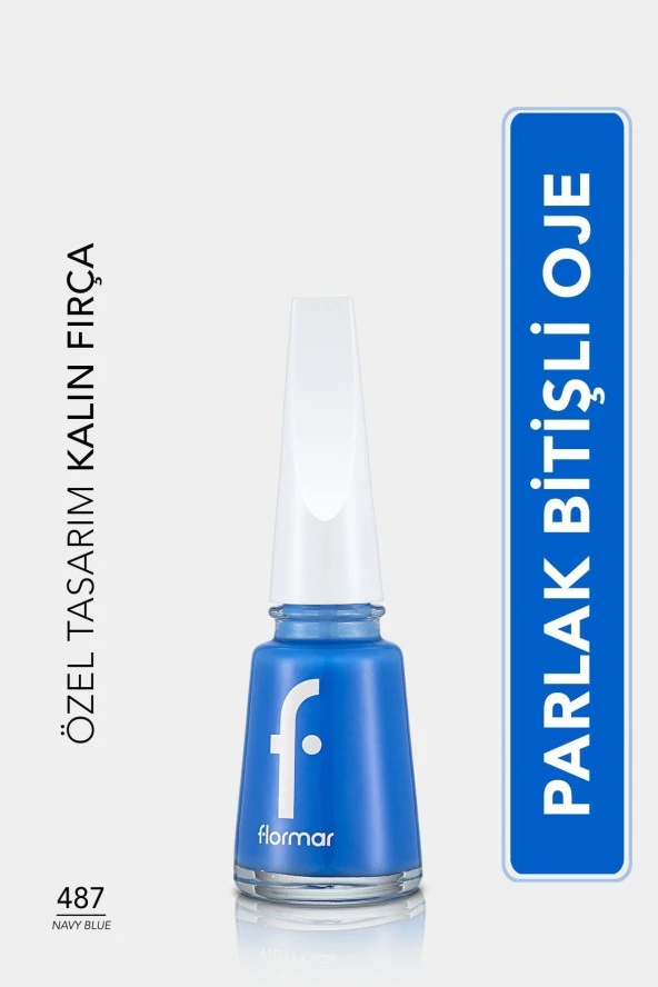 Nail Enamel Yüksek Pigmentli & Parlak Bitişli Oje Fne-487 Navy Blue