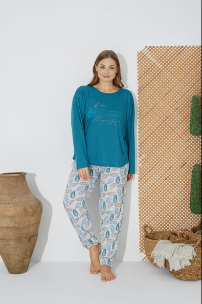Estiva 24077 Kadın Uzun Kollu Pijama Takımı - 10