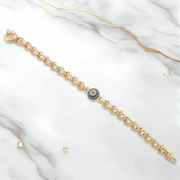 Nazarlı 925 Ayar Gümüş Hallow Bileklik - Resim 2