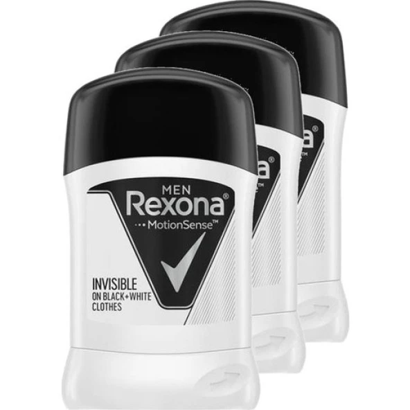 Rexona Invisible Black White Erkek Stick Deodorant 50 ml 3'lü Set