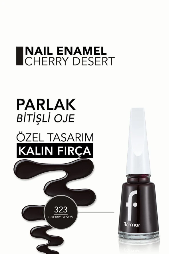 Nail Enamel Yüksek Pigmentli & Parlak Bitişli Oje Fne-323 Cherry Dessert - Resim 5