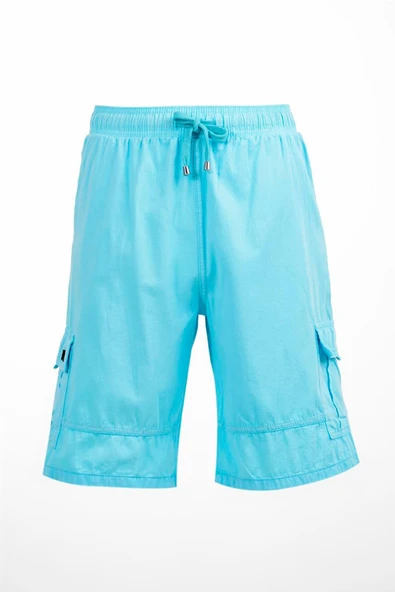 Mint Kargo Cepli Beli Lastikli Unisex Keten Şort %100 Pamuk