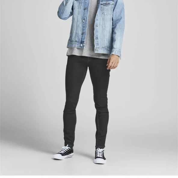 Jack & Jones Düşük Bel Skinny Fit Siyah Erkek Denim Pantolon 12190857_JJILIAM Jjorıgınal Am 105