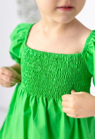 ZEYLAND YEŞİL KIZ ÇOCUK ELBİSE - Resim 5