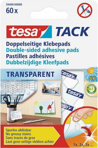 Tesa Tack Şeffaf 60'lı Hamur Yapıştırıcı