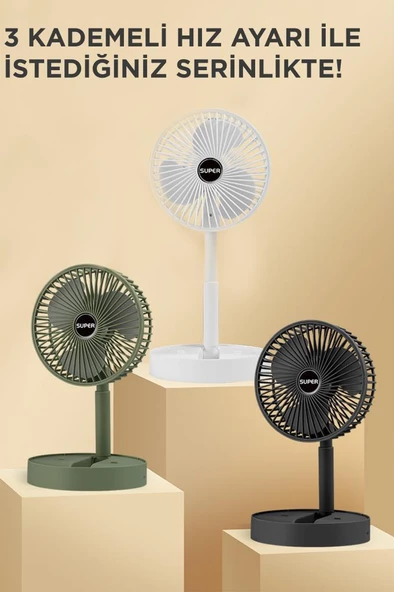 Torima F-06 Siyah Mini Fan Vantilatör Masa Fan - Resim 3