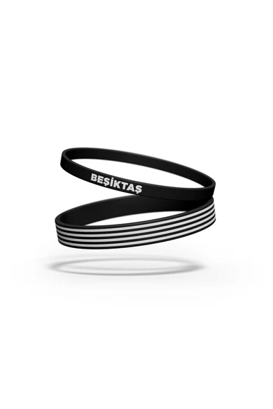 Beşiktaş Orijinal 2'li Silikon Bileklik Kartal Baskılı Hediyelik Ahşap Kutulu - 2