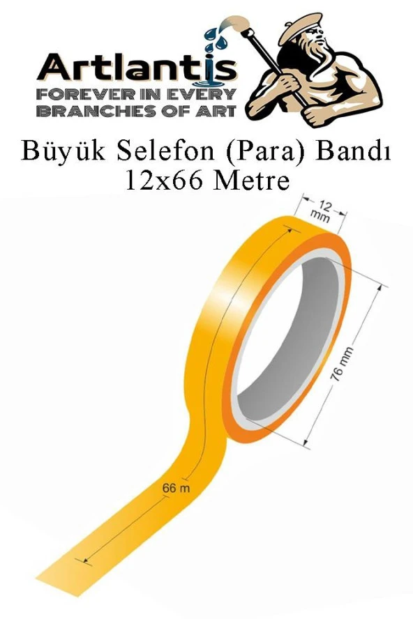 12x66 Metre Selefon Bant 6 Adet Büro Bandı Büyük Bant Makinelerine Uyumlu Kırtasiye Şeffaf Para Bandı - 2