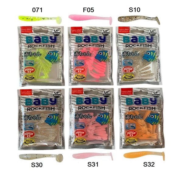 Lucky John Baby Rockfish 1.4'' (3.5 cm) 20'li Paket Lrf Silikon Yem