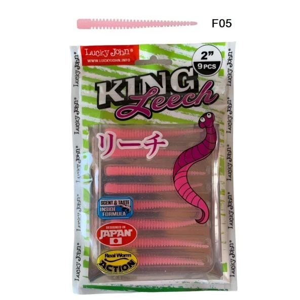 Lucky John King Leech 2'' (5 cm) 9'lu Paket Lrf Silikon Yem F05