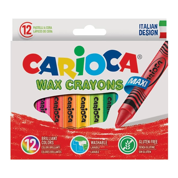 Carioca Wax Yıkanabilir Pastel Boya Kalemi 12'Li