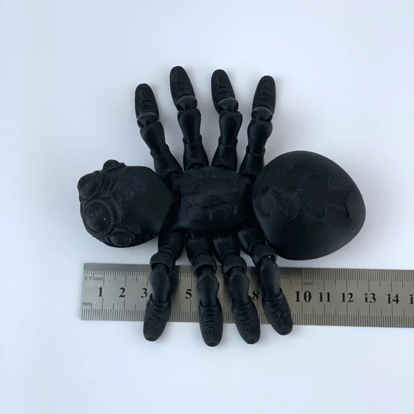 3D Hareketli Sevimli Örümcek Figürlü Oyuncak - Siyah - Resim 5