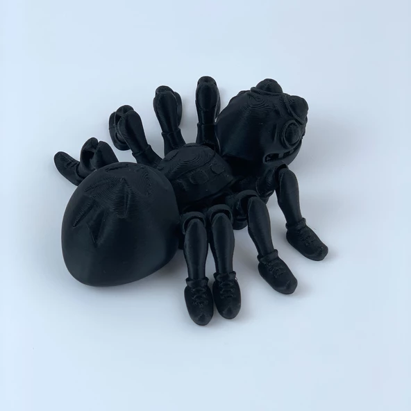 3D Hareketli Sevimli Örümcek Figürlü Oyuncak - Siyah - Resim 3