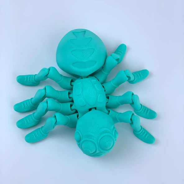 3D Hareketli Sevimli Örümcek Figürlü Oyuncak - Turkuaz - 6