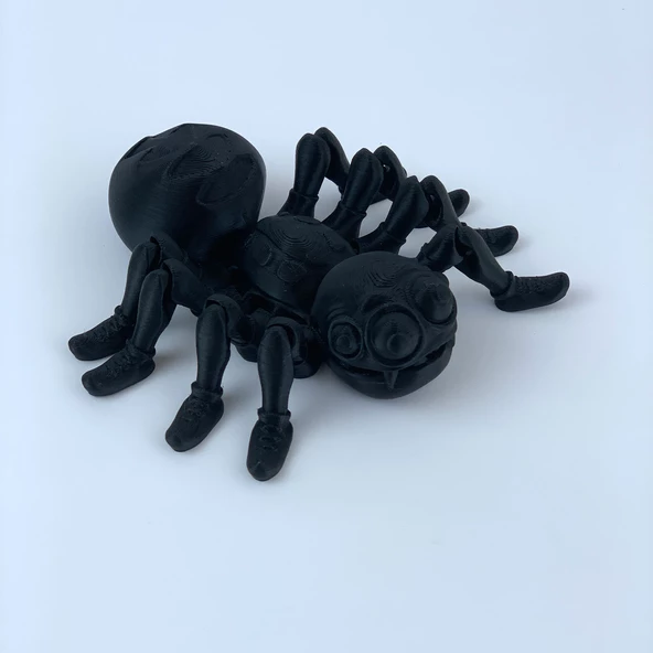 3D Hareketli Sevimli Örümcek Figürlü Oyuncak - Siyah - Resim 6