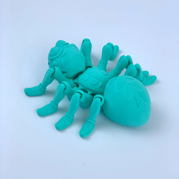 3D Hareketli Sevimli Örümcek Figürlü Oyuncak - Turkuaz - 5