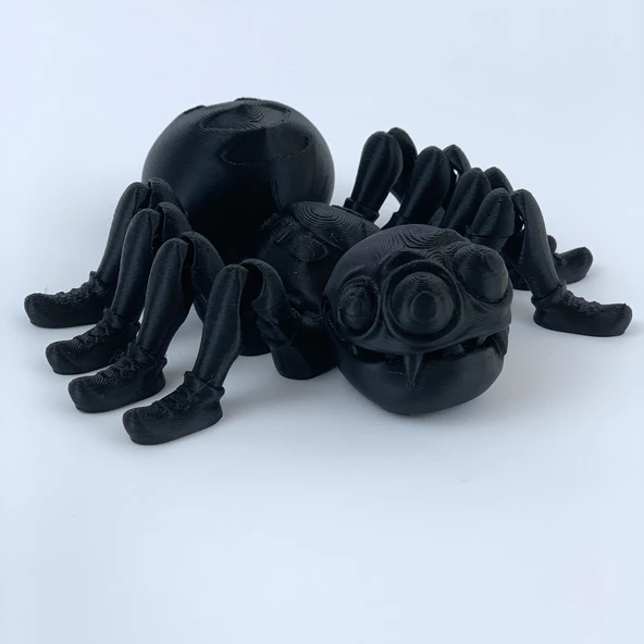 3D Hareketli Sevimli Örümcek Figürlü Oyuncak - Siyah ürün görseli 1