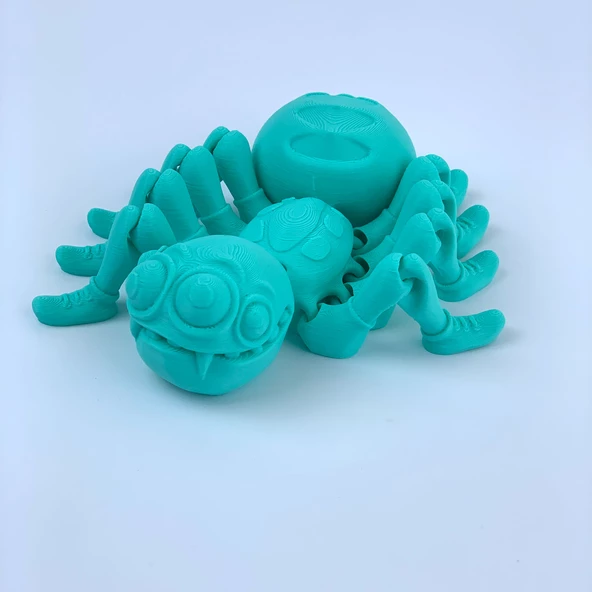 3D Hareketli Sevimli Örümcek Figürlü Oyuncak - Turkuaz - 3
