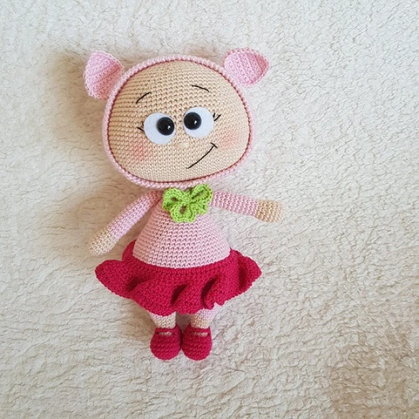 Pig Kostümlü Bonnie Amigurumi Organik Oyuncak - 1