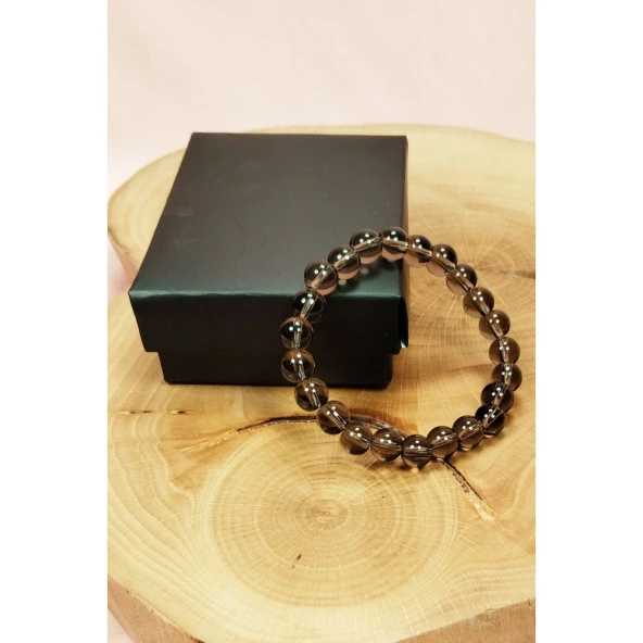 Dumanlı Kuvars Doğal Taş Bileklik Kutulu - 4