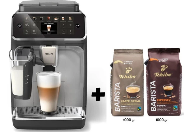 Philips  4400 Serisi LatteGo 12 Çesit Kahve Tam Otomatik Espresso Makinesi + 2kg Tchibo Kahve