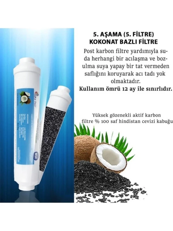 Su Arıtma Cihazı Filtresi Son Karbon Europost Filtre Nsf Onaylı 5 Adet - Resim 2