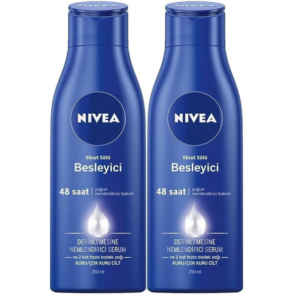 Nivea Besleyici Vücut Sütü (Yoğun Nemlendirici Bakım) 250Ml 2 ADET