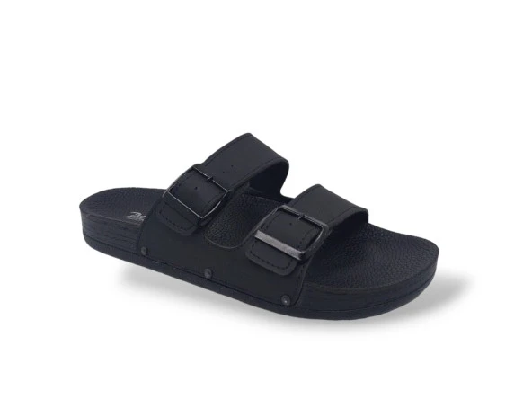Parmi 21351 Erkek Siyah Tokalı Terlik - 2