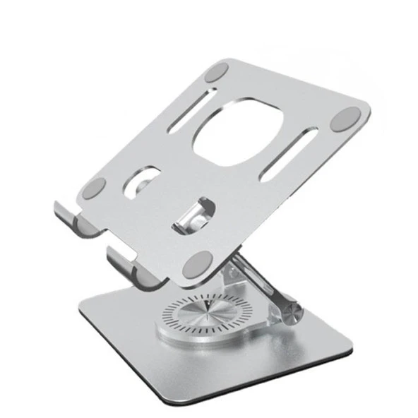 Zhltools Katlanabilir Alüminyum Tablet ve Telefon Tutucu Standı Gümüş - 6