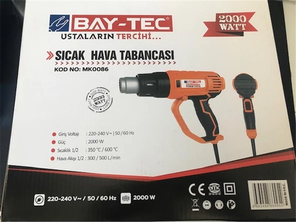 Bay-Tec Mk-0086 2000w Sıcak Hava Tabancası