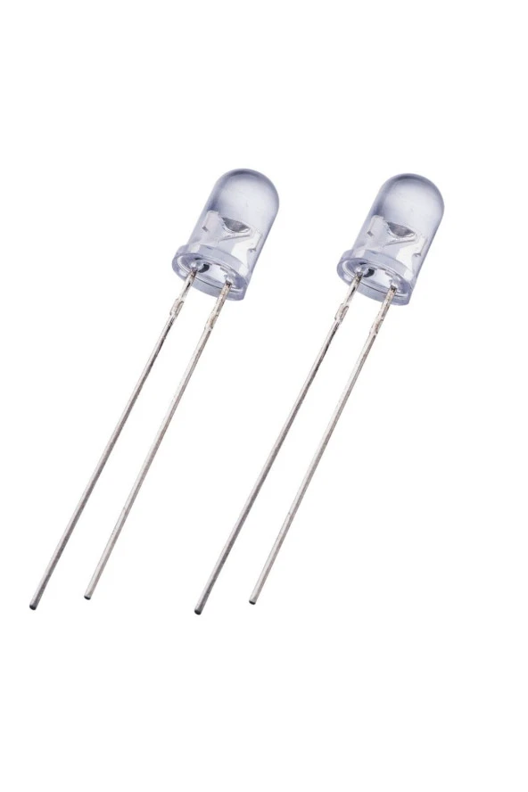 5mm Led Şeffaf Kırmızı 10 Adet - Resim 2